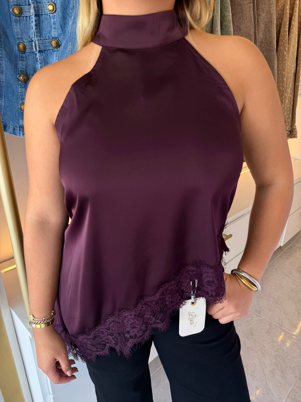 Blusa Encaje Morada