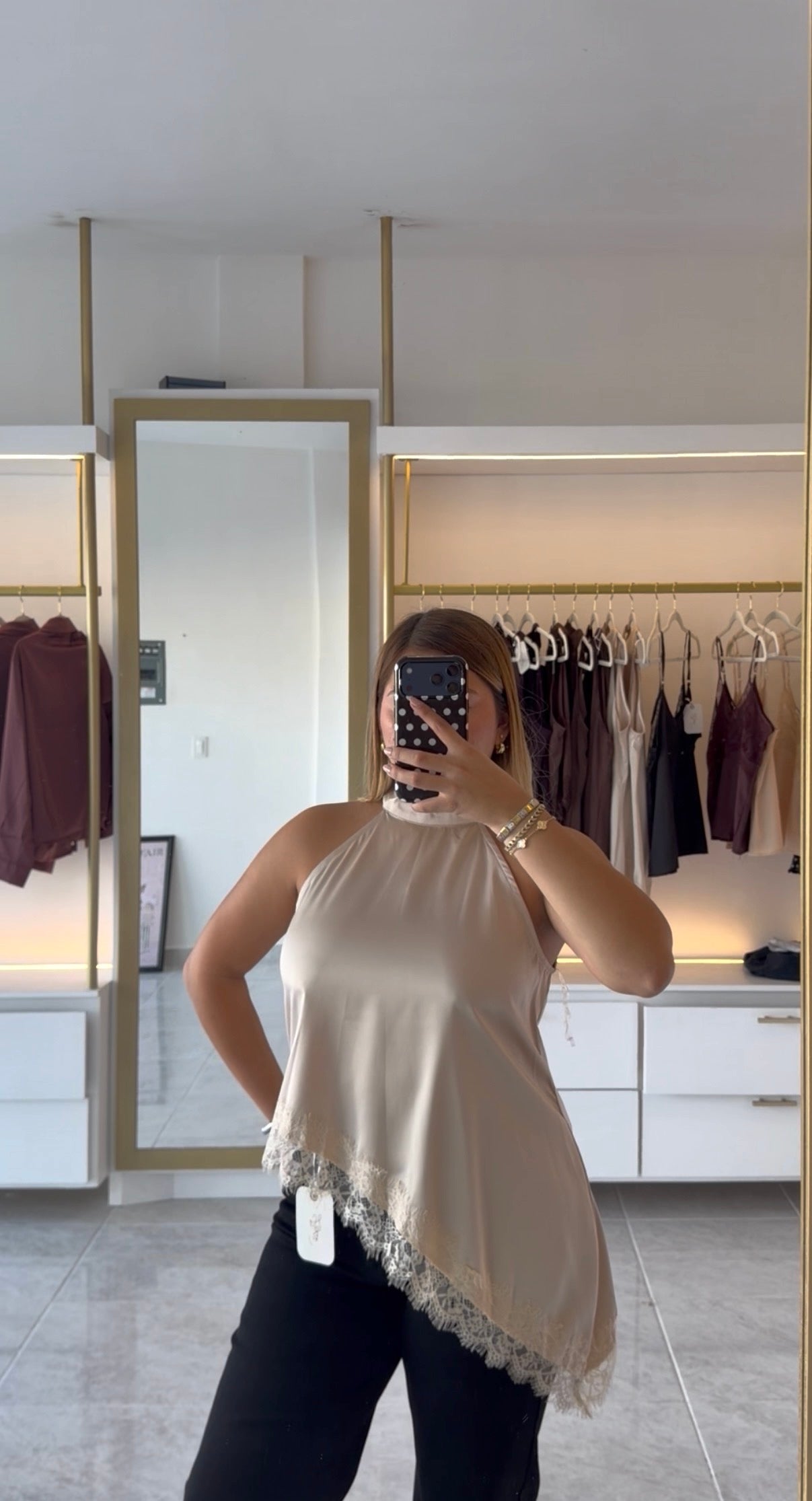 Blusa Encaje Beige