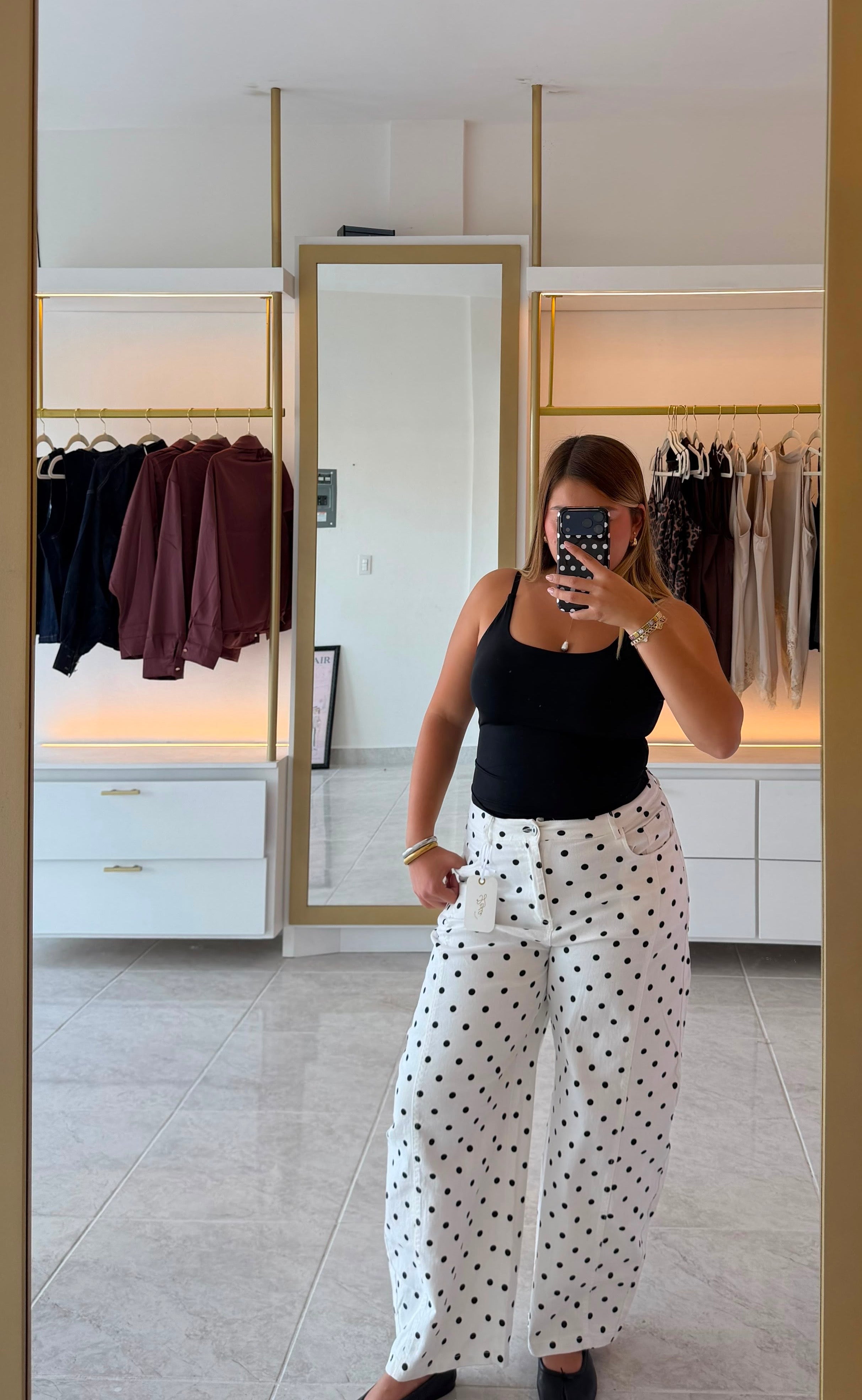 Pantalon Polka Blanco